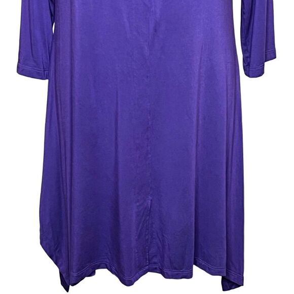 Soft Surroundings purple 3/4 sleeve shark bite tunic top size M - Picture 4 of 14